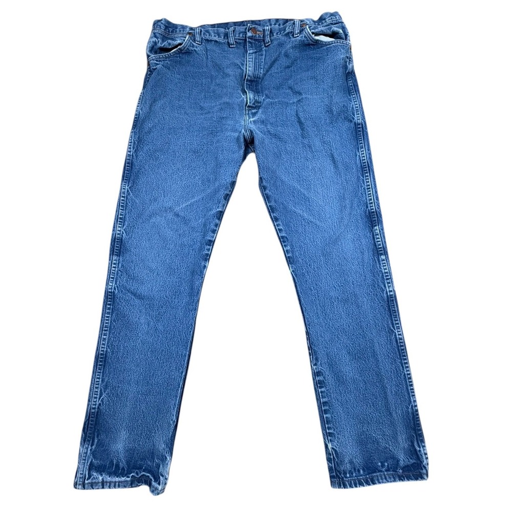 Wrangler 13MWZ Cowboy Cut Jeans Mens 44x34 Blue Denim Straight Leg Western